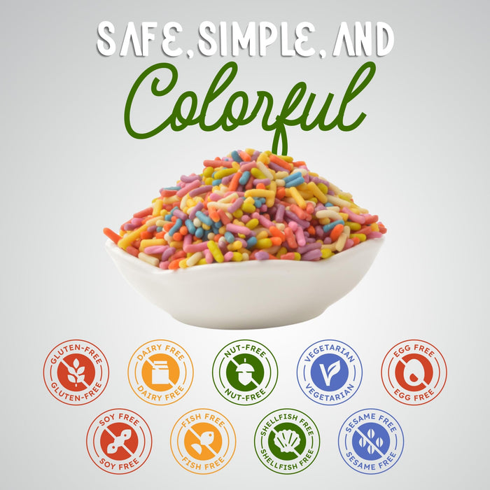 Snackathon Natural Sprinkles – Dye-Free Rainbow Jimmies, Various Sizes Snackathon