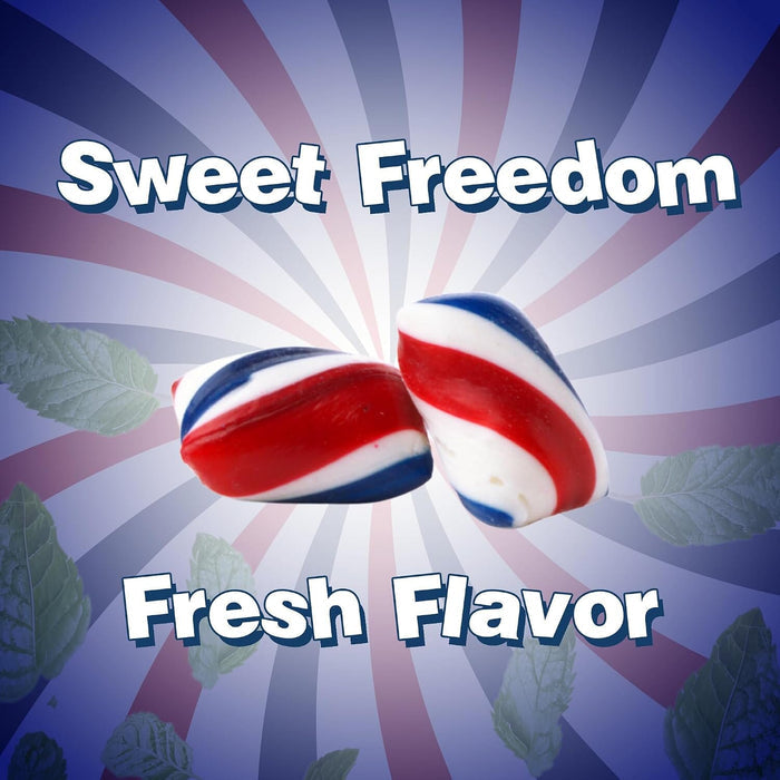Snackathon Peppermint Twists Hard Candy, Patriotic Red, White & Blue Twists, 1 Pound Snackathon