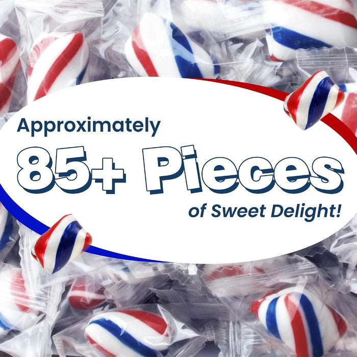 Snackathon Patriotic Red, White & Blue Peppermint Twists Hard Candy, 1 Pound Snackathon