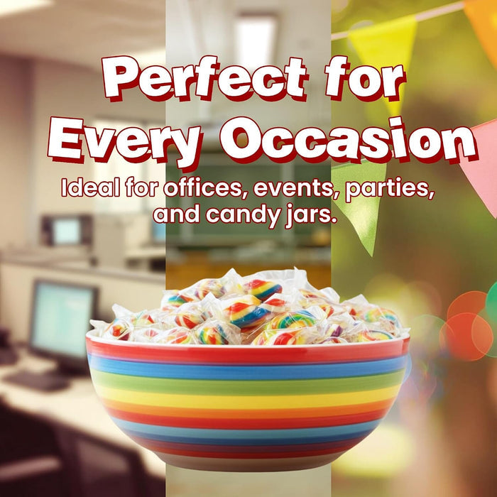 Snackathon Rainbow Cherry Flavored Hard Candy Twists, Cylinder-Shaped Twists Snackathon