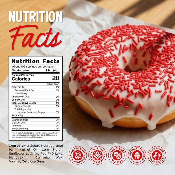 Snackathon Red Sprinkles for Baking & Decorating, 15 oz Resealable Pouch Snackathon