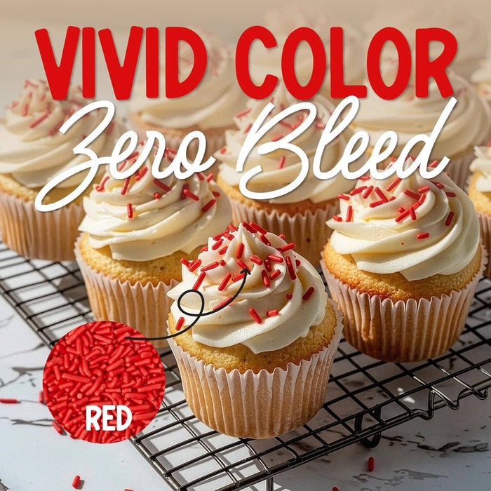 Snackathon Red Sprinkles (Jimmies), 15 oz Resealable Pouch, Gluten-Free Baking & Decorating Topping Snackathon