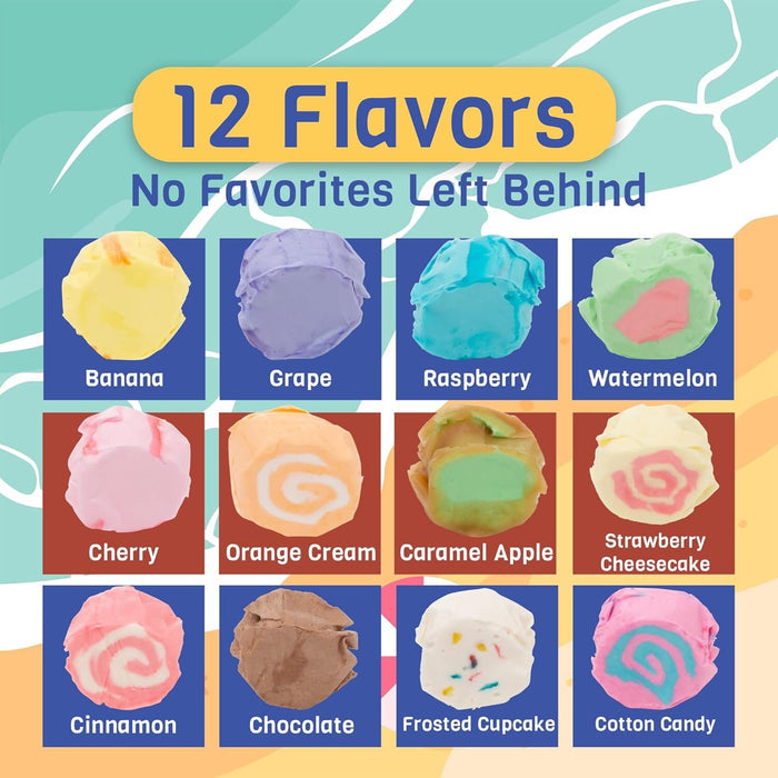 Snackathon Salt Water Taffy, Chew-La-Land Edition, 12 Flavors– 15 oz Variety Bag Snackathon