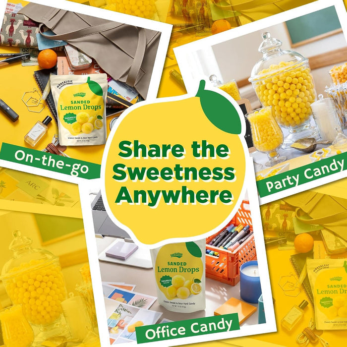 Snackathon Sanded Lemon Drops Hard Candy, Naturally Flavored Snackathon