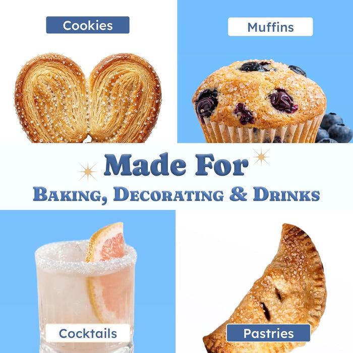 Snackathon Sanding Sugar, Extra Coarse White Sparkling Sugar Crystals, 2.2 LB Resealable Bulk Bag Snackathon Foods