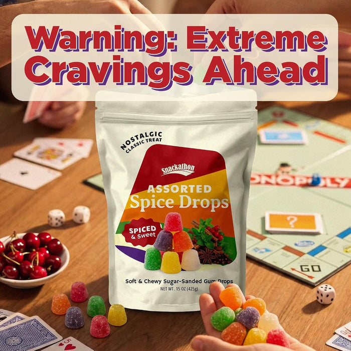 Snackathon Soft & Chewy Spice Drops, Assorted Spiced Gum Drops Candy Snackathon