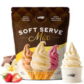 Snackathon Soft Serve Mix Variety Pack, 3 Creamy Flavors (Vanilla, Chocolate, Strawberry), Makes 3 Quarts, Preportioned Powder Mix for Ice Cream Maker, Frozen Desserts & Neapolitan Ice Cream Snackathon 3 Creamy