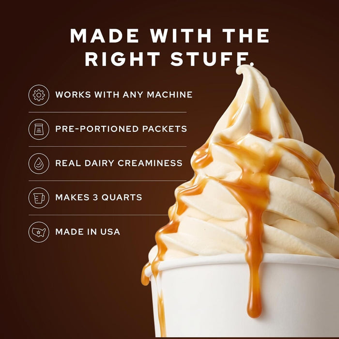 Snackathon Soft Serve Mix Variety Pack, 3 Creamy Flavors (Vanilla, Chocolate, Strawberry), Makes 3 Quarts, Preportioned Powder Mix for Ice Cream Maker, Frozen Desserts & Neapolitan Ice Cream Snackathon