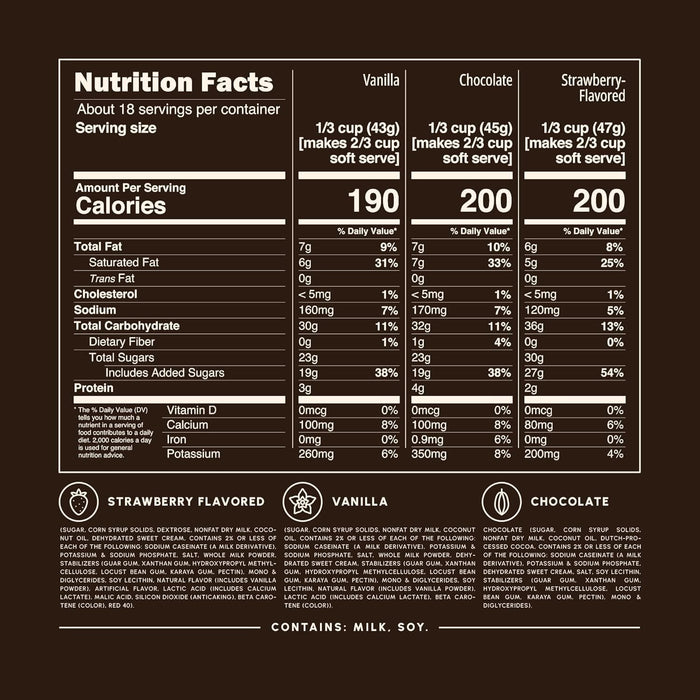 Snackathon Soft Serve Mix Variety Pack, 3 Creamy Flavors (Vanilla, Chocolate, Strawberry), Makes 3 Quarts, Preportioned Powder Mix for Ice Cream Maker, Frozen Desserts & Neapolitan Ice Cream Snackathon