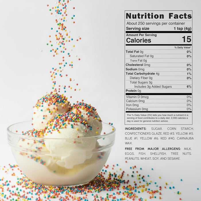 Snackathon Sprinkles for Baking & Decorating, Rainbow Nonpareils, 2.2 LB Bulk Resealable Bag Snackathon Foods