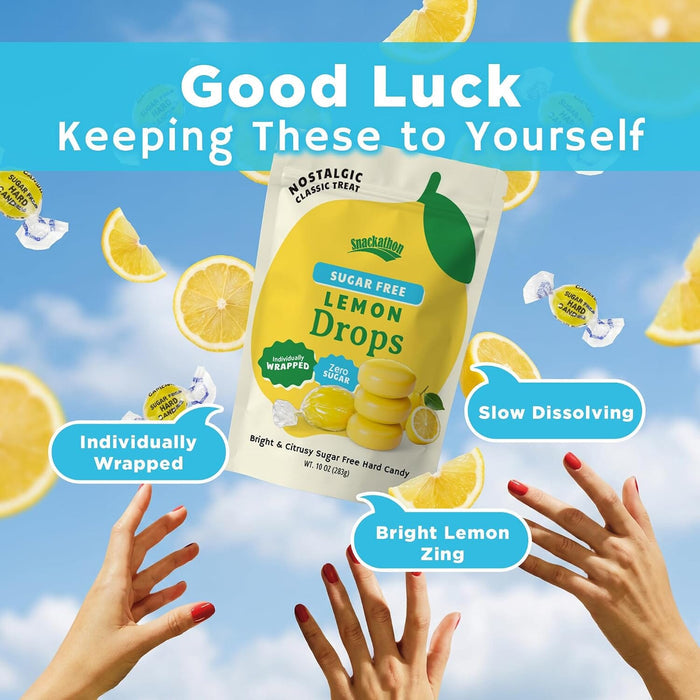 Snackathon Sugar Free Lemon Drops Hard Candy, Individually Wrapped Snackathon