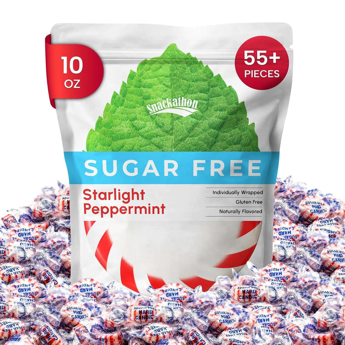 Snackathon Sugar Free Peppermint Starlight Mints Hard Candy Snackathon Peppermint 10 Ounce