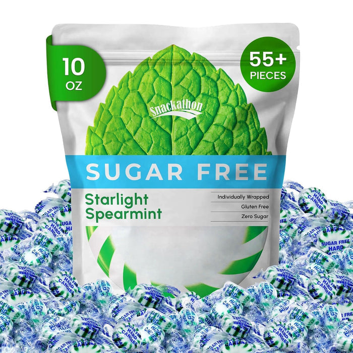 Snackathon Sugar Free Spearmint Starlight Mints Hard Candy Snackathon Spearmint 10 Ounce