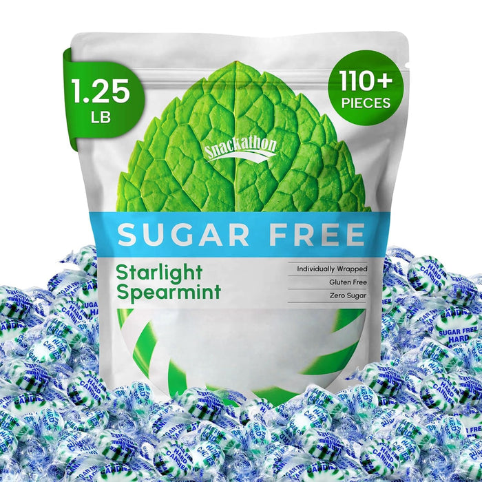Snackathon Sugar Free Spearmint Starlight Mints Hard Candy Snackathon Spearmint 1.25 Pound
