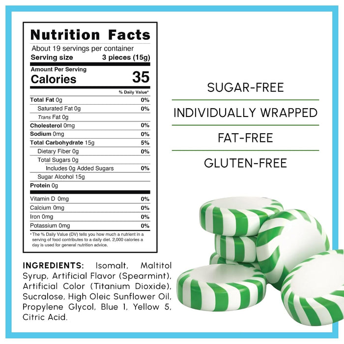 Snackathon Sugar Free Spearmint Starlight Mints Hard Candy Snackathon