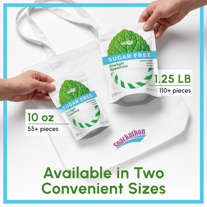 Snackathon Sugar Free Spearmint Starlight Mints Hard Candy Snackathon