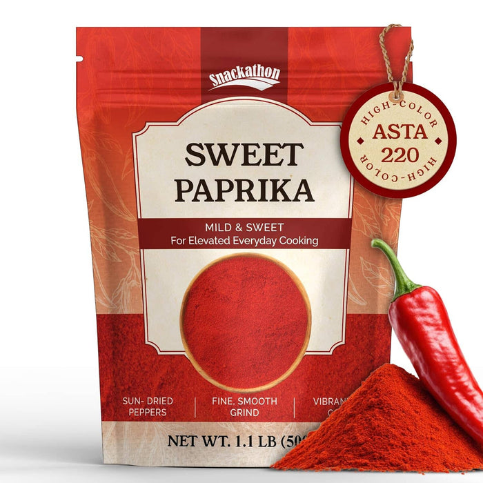 Snackathon Sweet Paprika Powder, 1.1 LB (500g) Resealable Bulk Bag Snackathon Foods