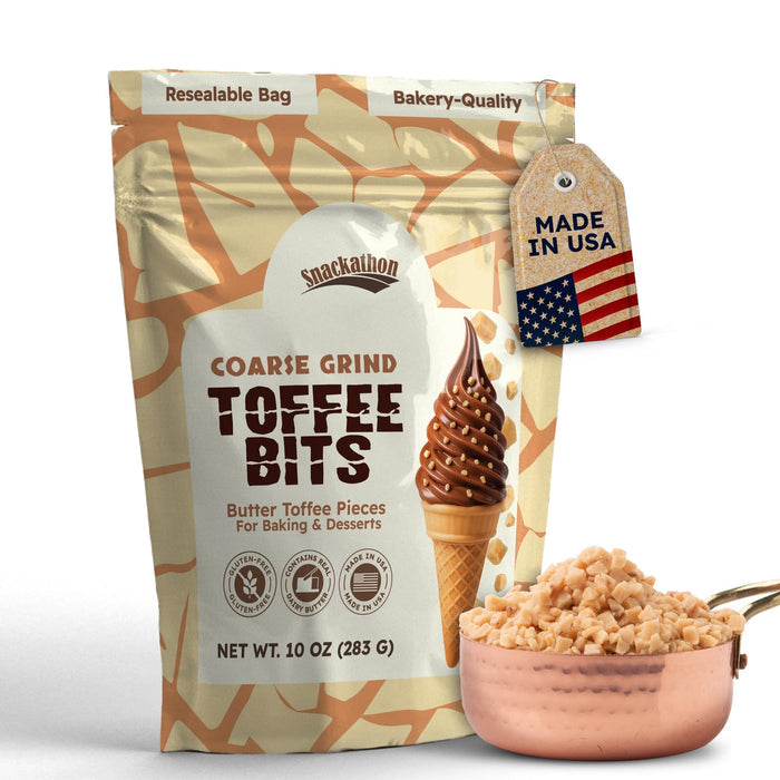 Snackathon Toffee Bits - Coarse Grind, Various Sizes Snackathon 10 Ounce