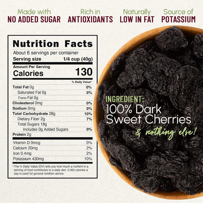 Snackathon Unsweetened Dried Dark Sweet Cherries, No Sugar Added Snackathon
