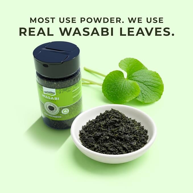 Snackathon Wasabi Furikake Rice Seasoning, 1.76 oz Jar, Real Wasabi Leaves | Sharp & Umami Wasabi Flavor, Japanese Furikake Toppings For Fried Rice, Ramen, Onigiri Rice Balls & More East and Else