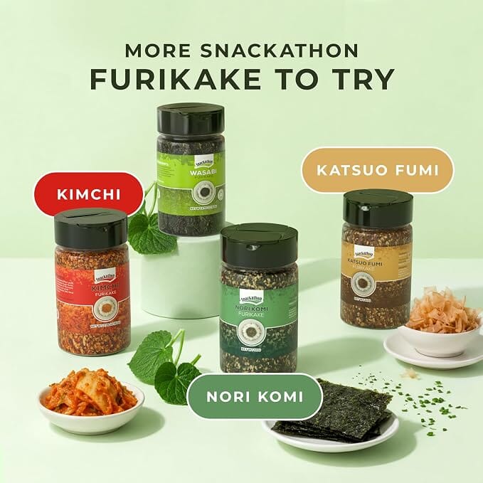 Snackathon Wasabi Furikake Rice Seasoning, 1.76 oz Jar, Real Wasabi Leaves East and Else