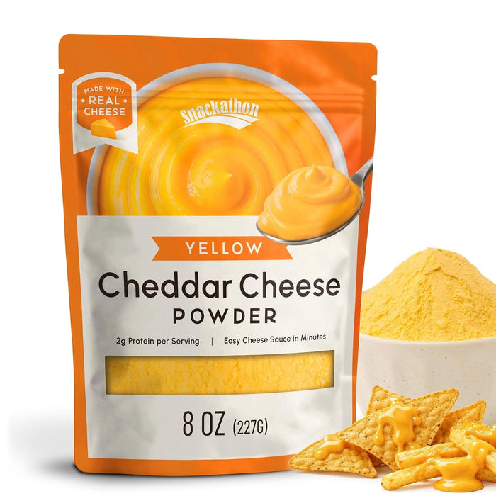 Snackathon Yellow Cheddar Cheese Powder, Made with Real Cheese Snackathon Yellow Cheddar 8 Ounce