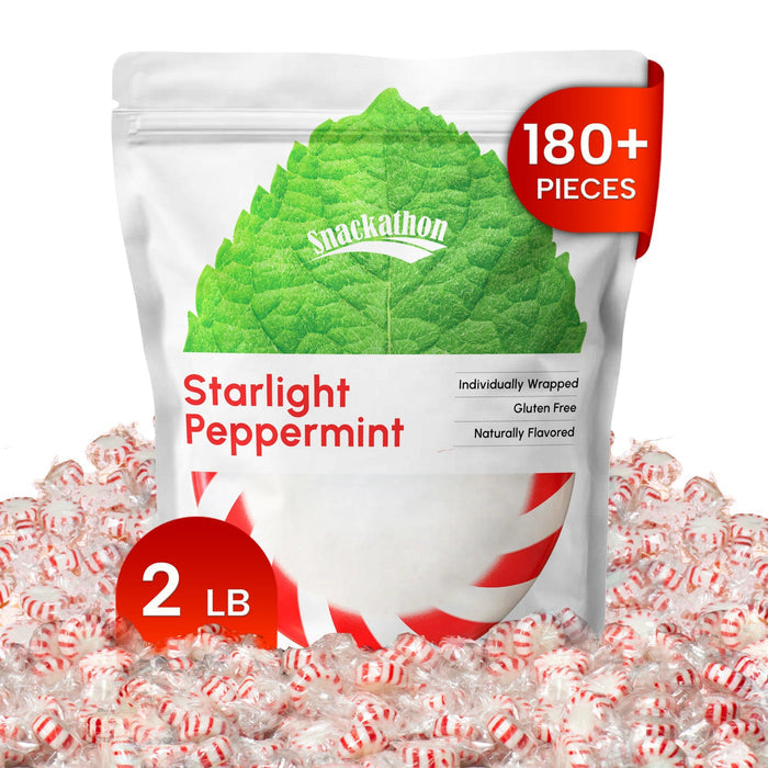 Starlight Candy, Peppermint, Individually Wrapped Snackathon 2 Pound Peppermint