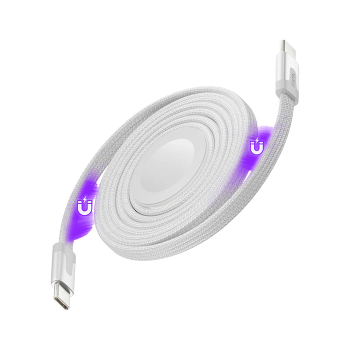 สายชาร์จ Statik MagStack Duo Apple Watch และ USB-C to USB-C ความยาว 1.5 เมตร สีขาว