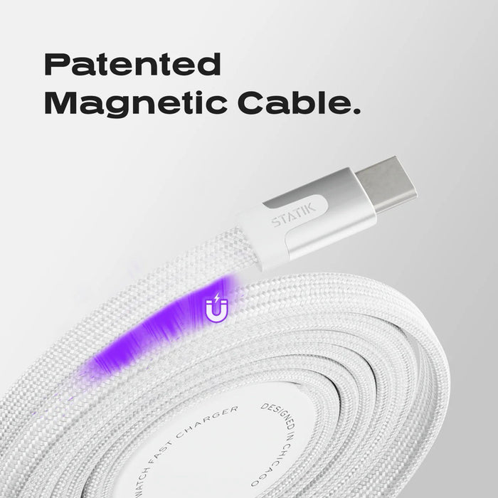 สายชาร์จ Statik MagStack Duo Apple Watch และ USB-C to USB-C ความยาว 1.5 เมตร สีขาว