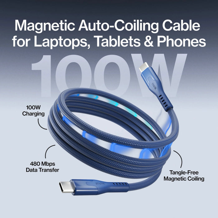 สายชาร์จแม่เหล็ก Statik MagStack Pro USB-C 100W ไม่พันกัน ชาร์จไว แข็งแรง พกง่าย เหมาะทุกไลฟ์สไตล์