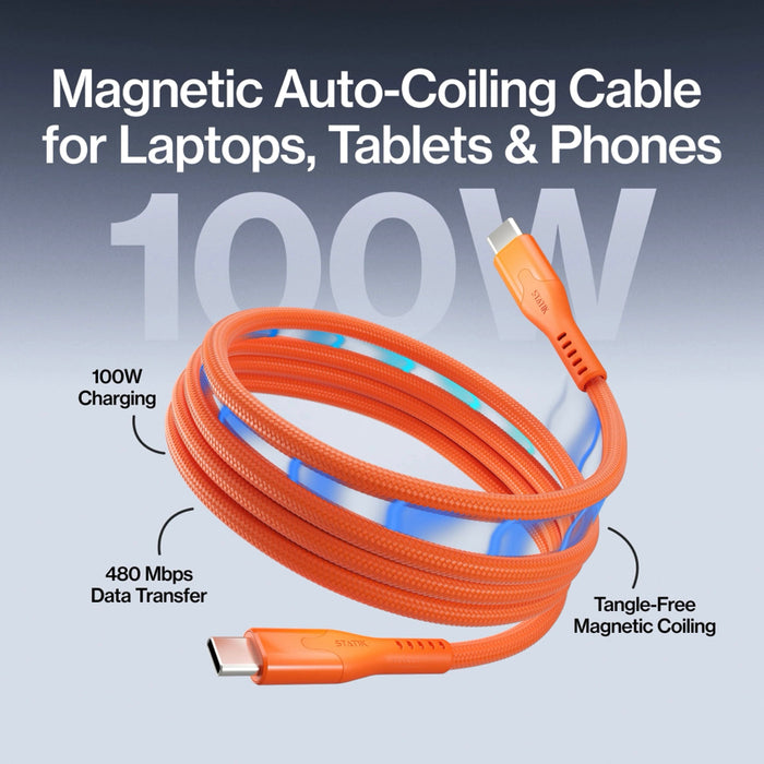 สายชาร์จแม่เหล็ก Statik MagStack Pro USB-C 100W ไม่พันกัน ชาร์จไว แข็งแรง พกง่าย เหมาะทุกไลฟ์สไตล์