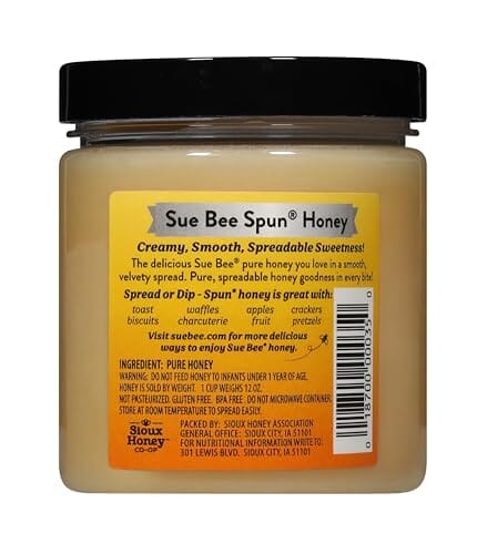 Sue Bee Premium Spun Honey – Pure Whipped Clover Honey, 12 oz SUE BEE