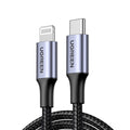 สายชาร์จ UGREEN Lightning to USB-C 3A 2 เมตร - Alu Gray Nylon