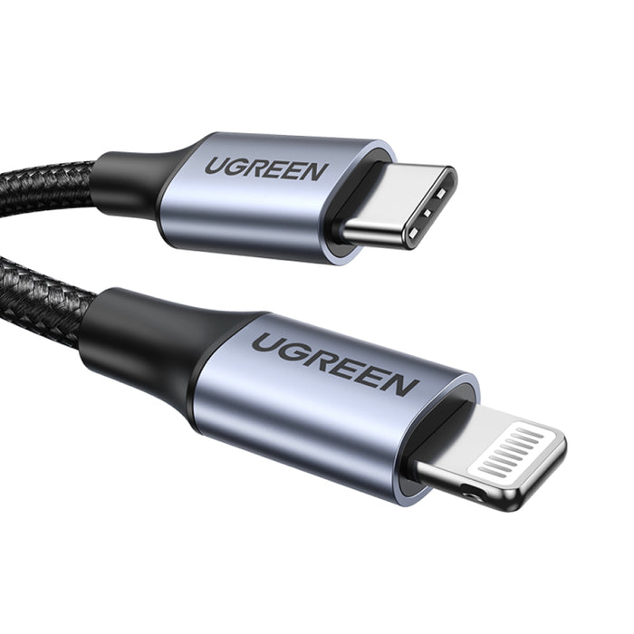 สายชาร์จ UGREEN Lightning to USB-C 3A 2 เมตร - Alu Gray Nylon