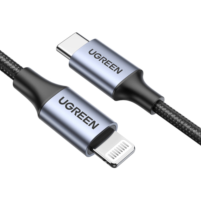 สายชาร์จ UGREEN Lightning to USB-C 3A 2 เมตร - Alu Gray Nylon