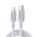 สายชาร์จ UGREEN Lightning to USB-C 3A 2 เมตร - Alu Silver Nylon