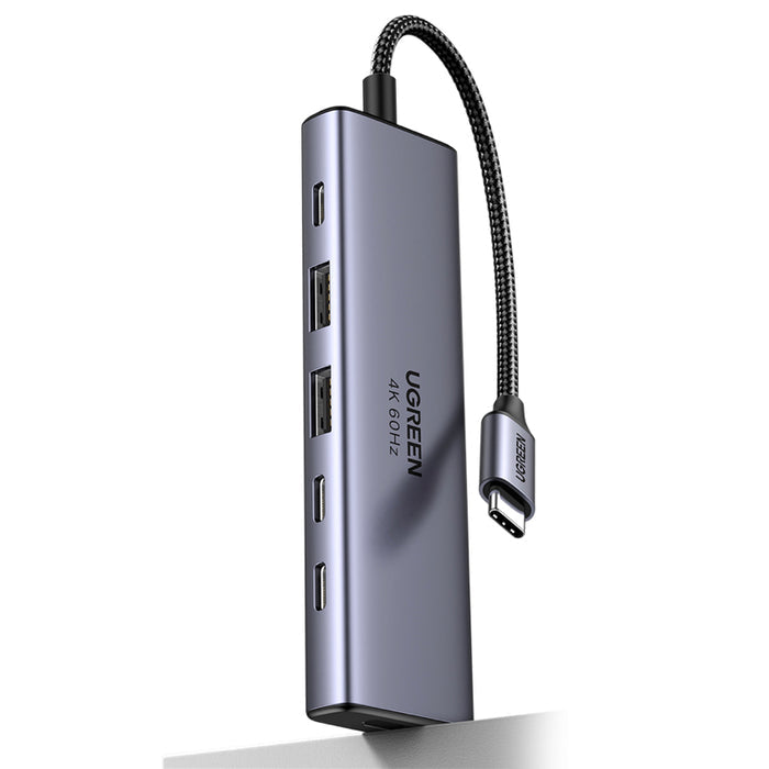 ฮับมัลติมีเดีย UGREEN USB-C 4K HDMI + USB 3.2 + PD - Alu Gray