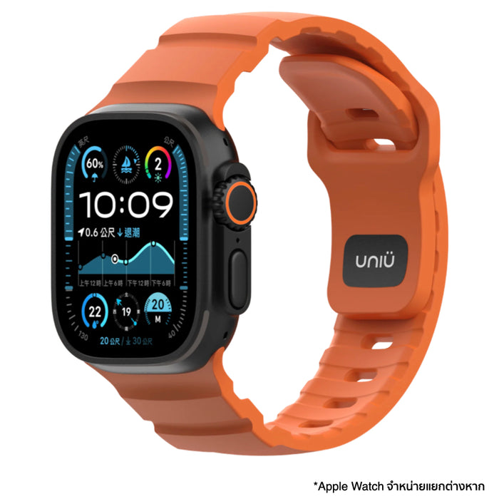 สาย UNIU Titan Strap สำหรับ Apple Watch ดีไซน์สาย FKM Fluororubber ระบายอากาศได้ ใส่สบาย เหมาะกับสายลุยและผิวแพ้ง่าย