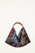 FARM Rio model wearing the Velvet Wood Handle Small Scarf Bag