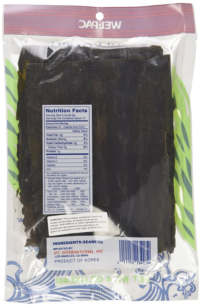 Wel-pac Dashi Kombu Dried Seaweed, 4 Ounce Snackathon Foods