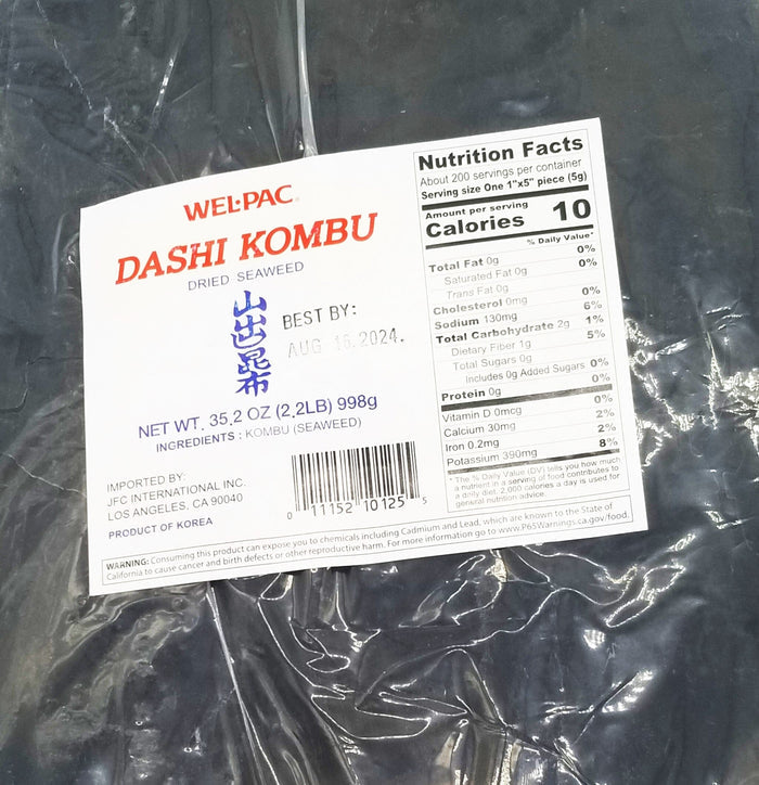 Wel-Pac Dried Kombu Sheets, 2.2 Pounds Wel-Pac