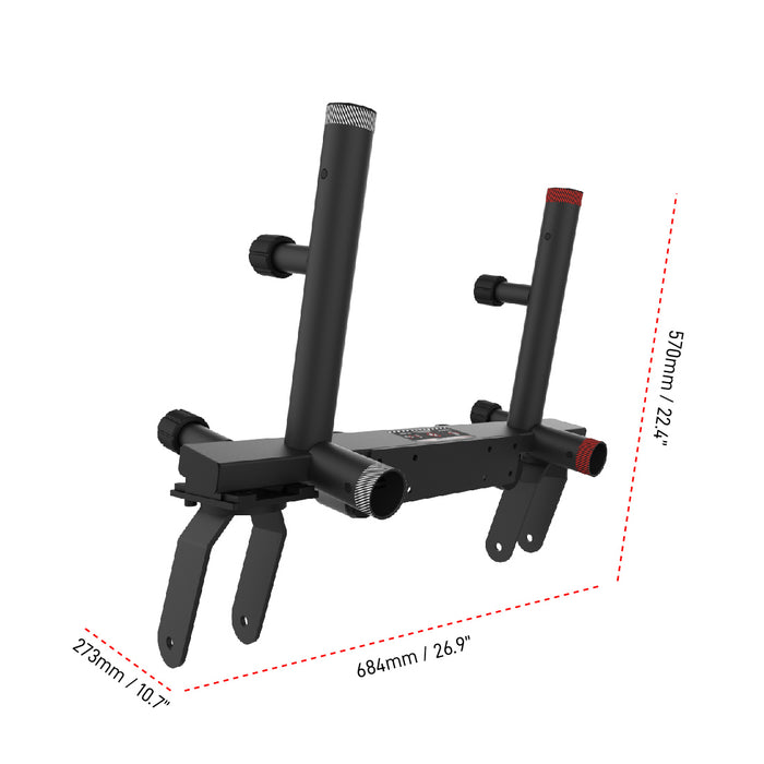 XT4 Rear Frame Set with Swivel Wheel Casters product dimensions